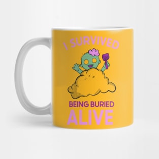 I SURVIVED BEING BURIED ALIVE - CUTE ZOOMBIE buried in sand PLAYING AT THE BEACH Mug